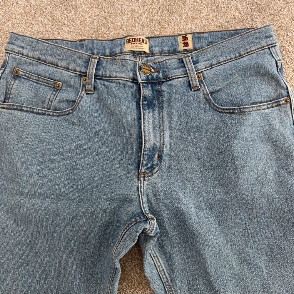 RedHead Men’s Blue Denim Jeans Size 36x30 Classic Fit Workwear Straight Leg - Picture 6 of 10